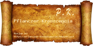 Pflanczer Kreszcencia névjegykártya